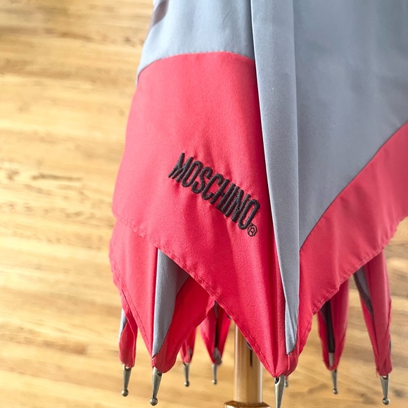 Vintage MOSCHINO Olive Oyl Grey & Red Umbrella ~ Made in Italy - Picture 5 of 12